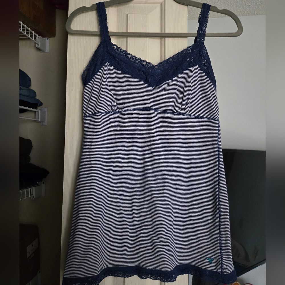 Make Me An Offer! Vintage Striped Lace Trim Cami